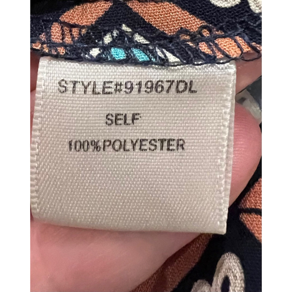 Skies are blue orange diamond pattern‎ side slit dress - Picture 3 of 8